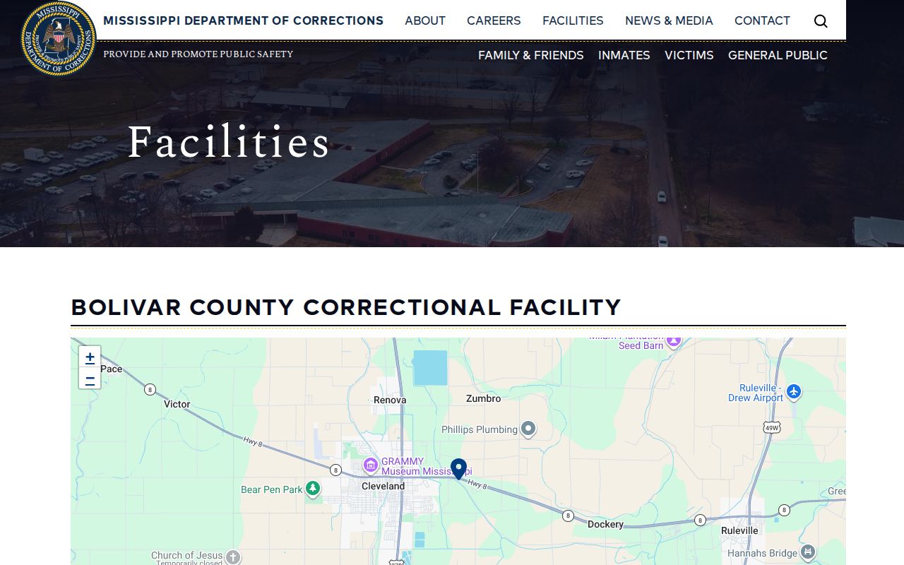 Bolivar County Correctional Facility release record contact source