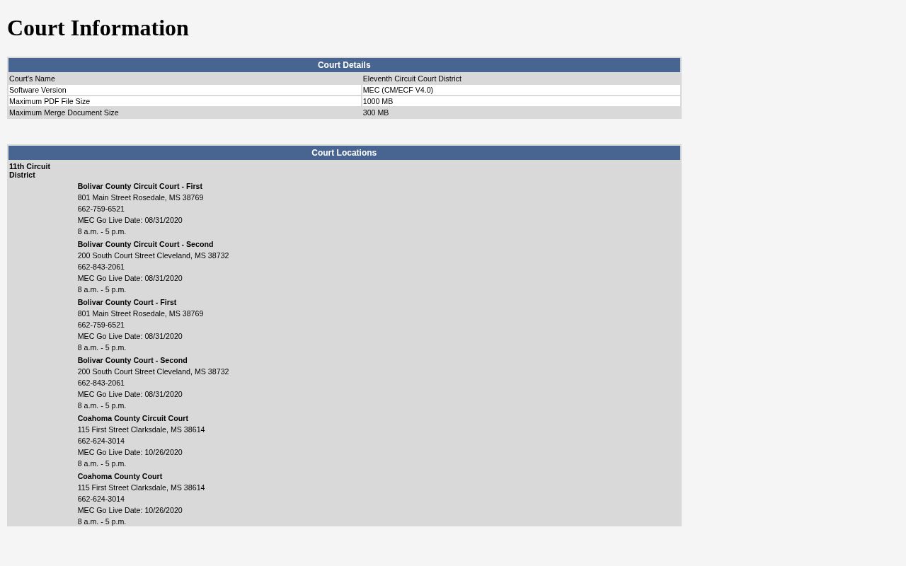 Bolivar County release court record portal